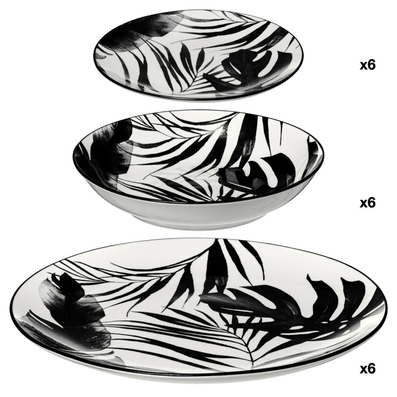 Secret de Gourmet Jídelní souprava PALME BLACK, 18 ks vícebarevná