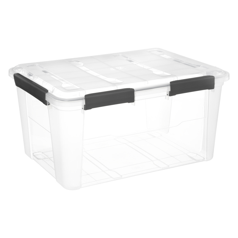 5five Simply Smart Plastový kontejner s víkem, 75 l, 64 x 48 x 33,5 cm transparentní 108439