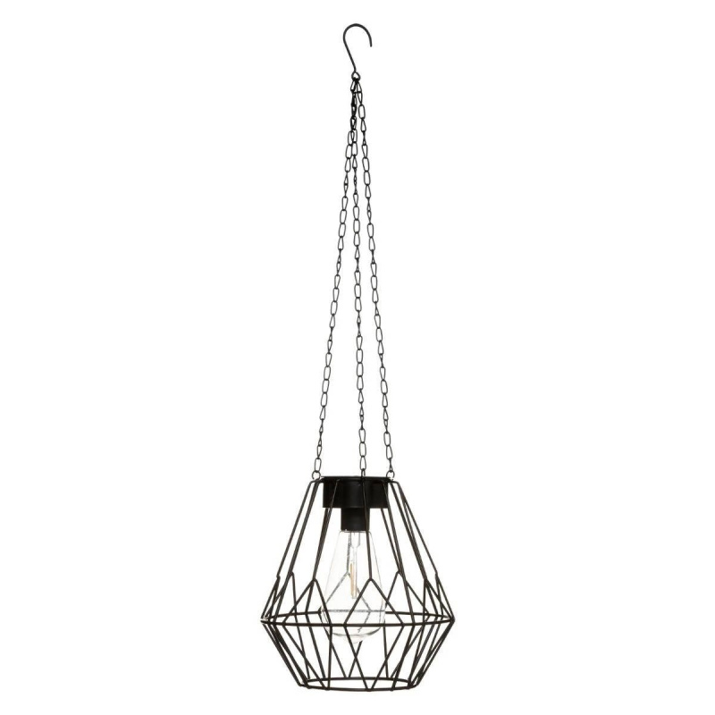 Atmosphera Solární zahradní lucerna FLAVE, výška 60 cm, závěsná černá