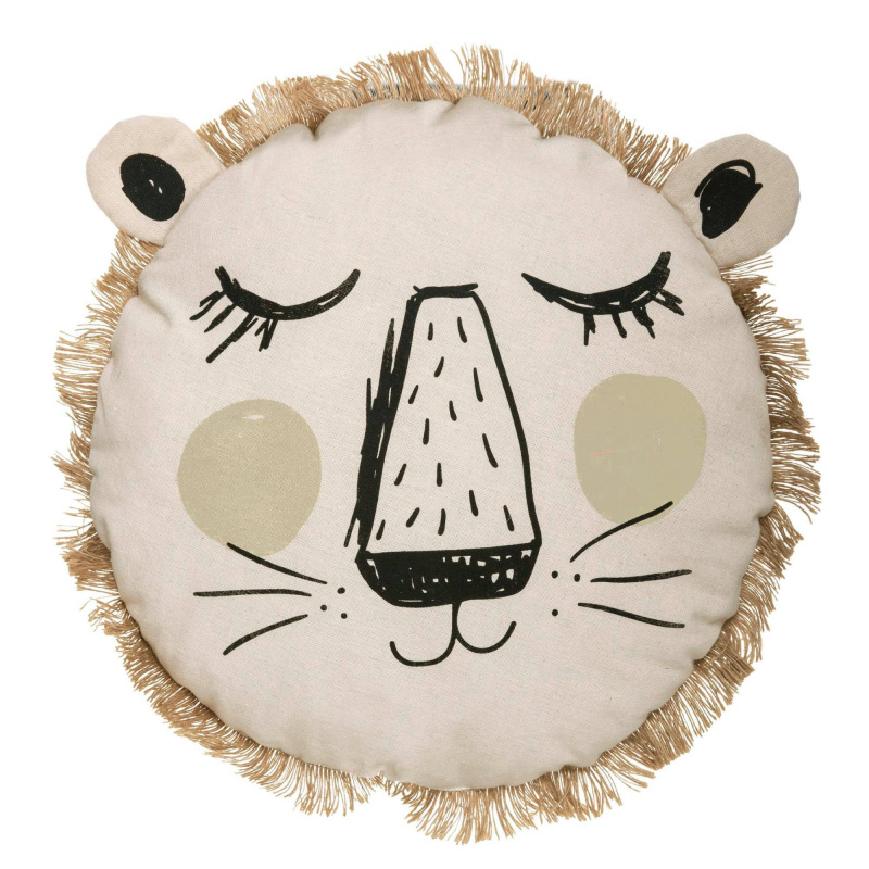Atmosphera for kids Kulatý polštář LION, Ø 44 cm, béžový béžová