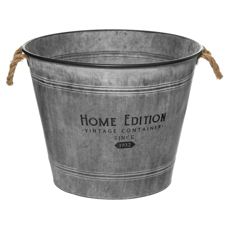 Atmosphera Kbelík zinc, vintage, Ø 48 cm šedá