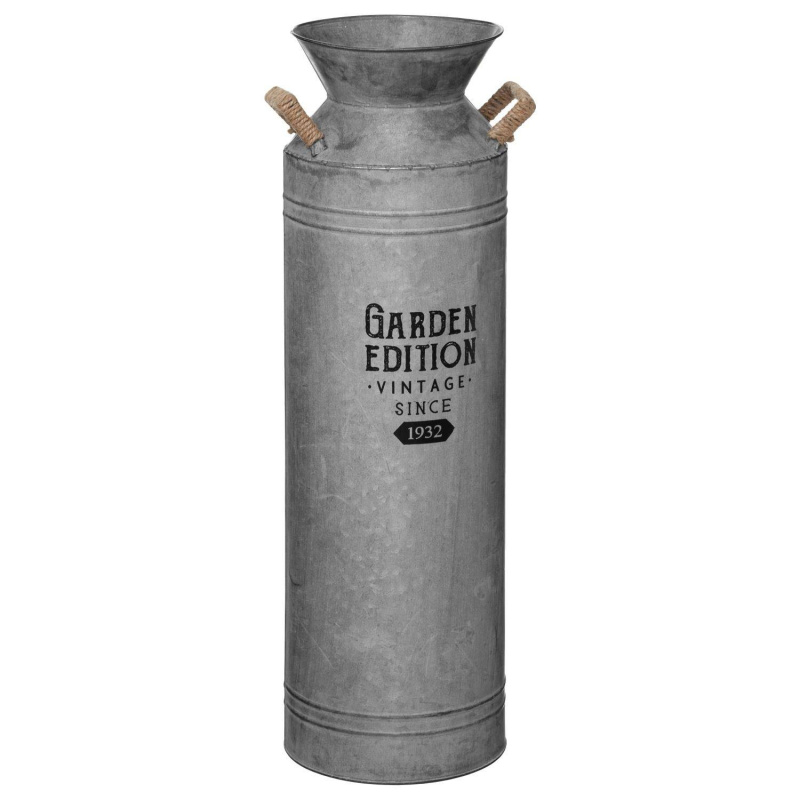 Atmosphera Nádoba v retro stylu, kovová, 62 cm šedá