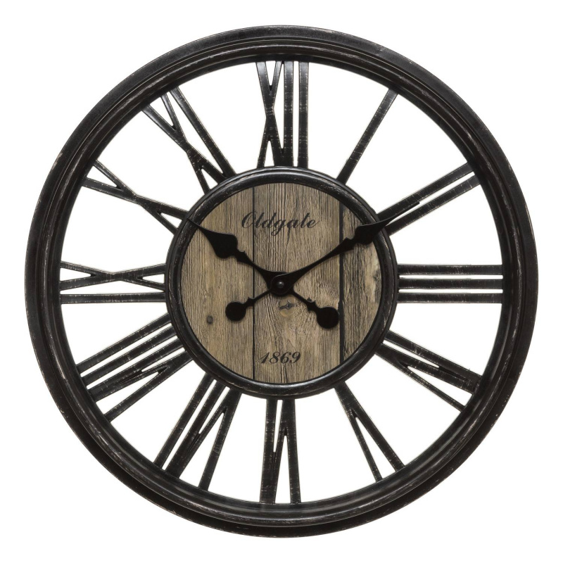 Atmosphera Industriální hodiny LIAM, O 46 cm, plastové černá