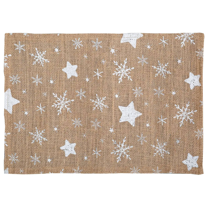 Atmosphera Jutová podložka se vzorem v hvězdy, 45 x 30 cm hnědá