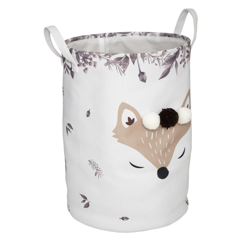 Atmosphera for kids Úložný box na hračky LIŠKA s bambulemi, O 35 cm vícebarevná