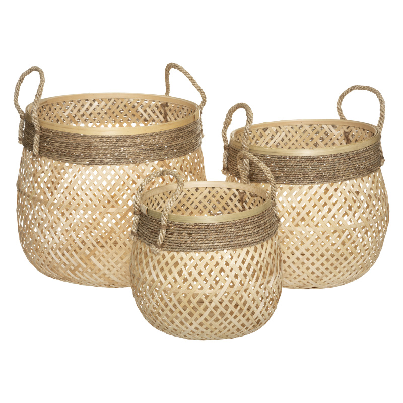 Atmosphera Úložné koše ROPE, pletené, 3 ks béžová