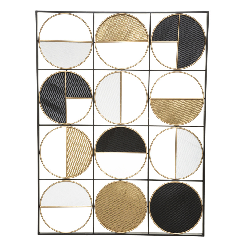 Atmosphera Geometrická nástěnná dekorace z kovu, 76 x 101 cm zlatý