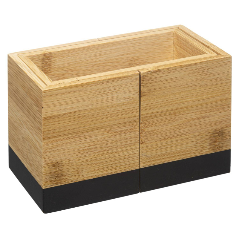Secret de Gourmet Zásobník na příbory, organizér na příbory, bambusobý, černý, 18 x 10 x 12 cm černá