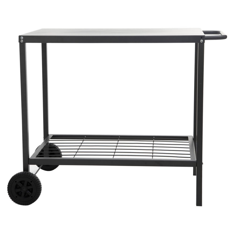 Vaggan BBQ Zahradní stůl, mobilní na kolečkách pro grilování, kov, 90x58x75 cm černá