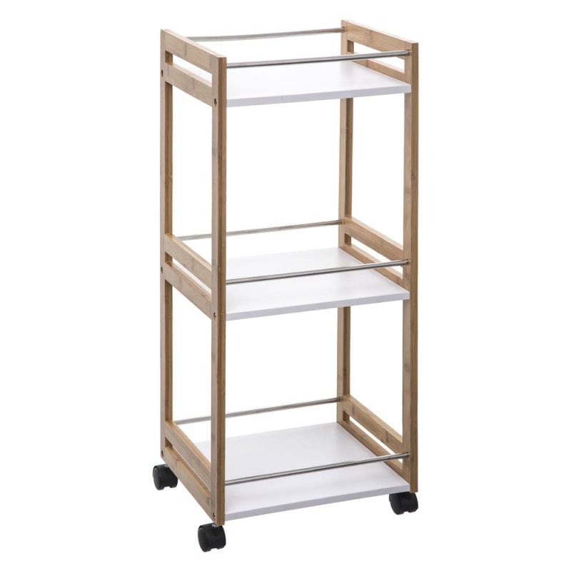 5five Simply Smart Kuchyňský regál na kolečkách z bambusového dřeva SMALL KITCHEN TROLLEY 151178 béžová 37657