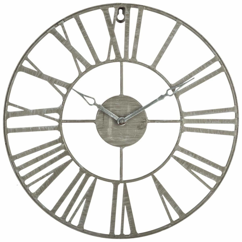 Atmosphera Nástěnné hodiny, kovové VINGE, O 37 cm, barva šedá 162261B šedá