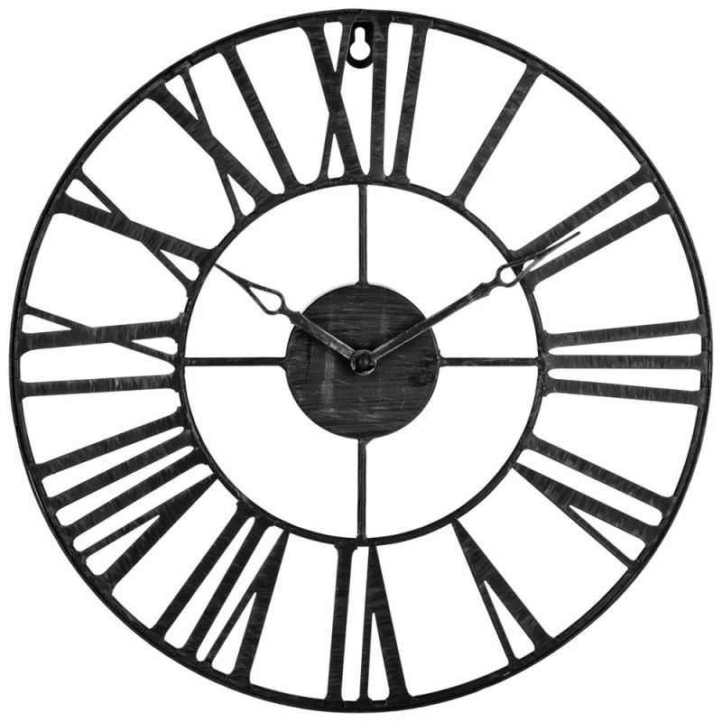 Atmosphera Nástěnné hodiny kovové VINTAGE v černé barvě, 36,5 cm 162261C černá