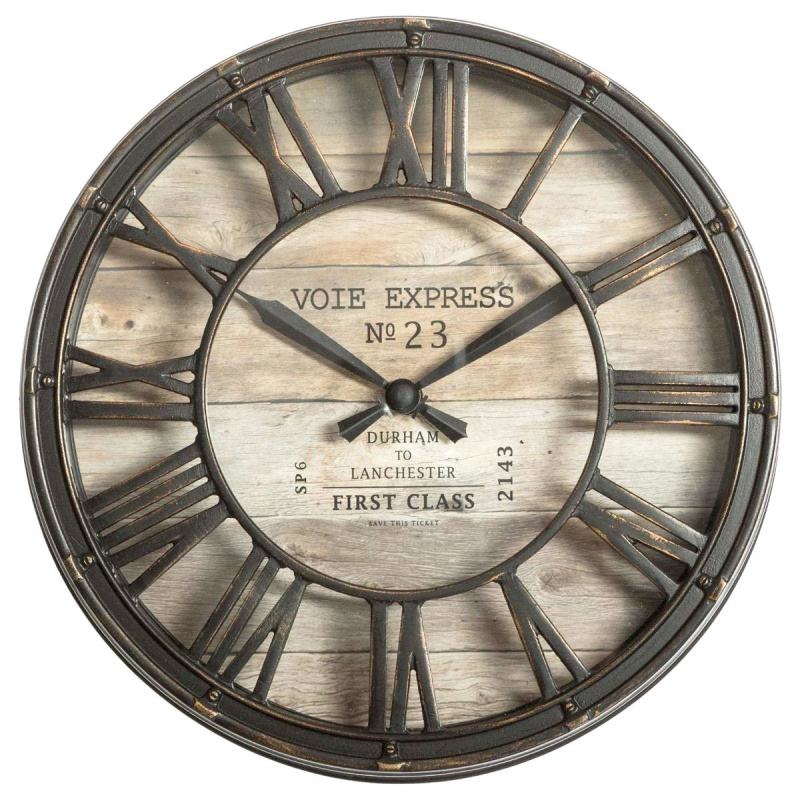 Atmosphera vintage hodiny Voie Express 21cm 162266 hnědý
