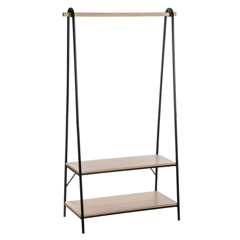 5five Simply Smart Stojan na ramínka s oblečením, volně stojící regál se dvěma policemi, GARMENT RACK JANO 160406 béžová