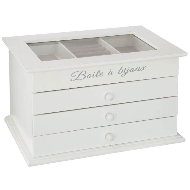 Atmosphera Bílá šperkovnice, elegantní šperkovnice 25 x 15 x 17 cm 157104 bílá