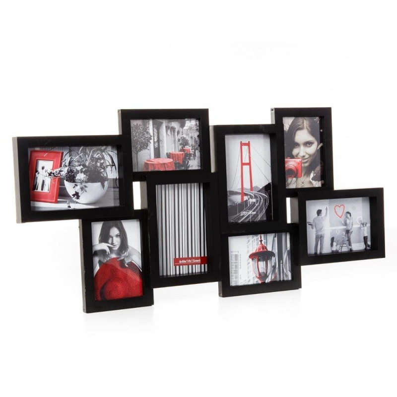 Atmosphera Rámeček pro 8 fotek, fotorámeček, rámeček na fotky barva černá 102545 černá