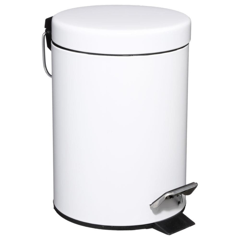 5five Simply Smart Odpadkový pedálový koš do koupelny,3 l, bílá barva, 24x17 cm 105612 bílá
