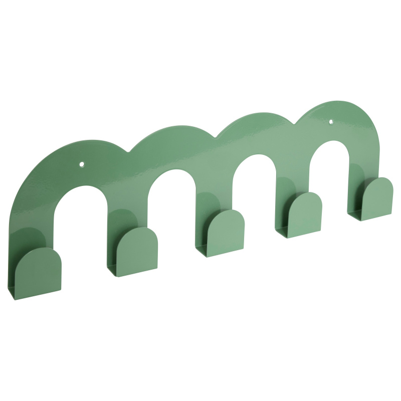 Atmosphera Nástěnný věšák na oblečení vlnitý CALLISTA, vojenská zeleň, 50 cm zelený