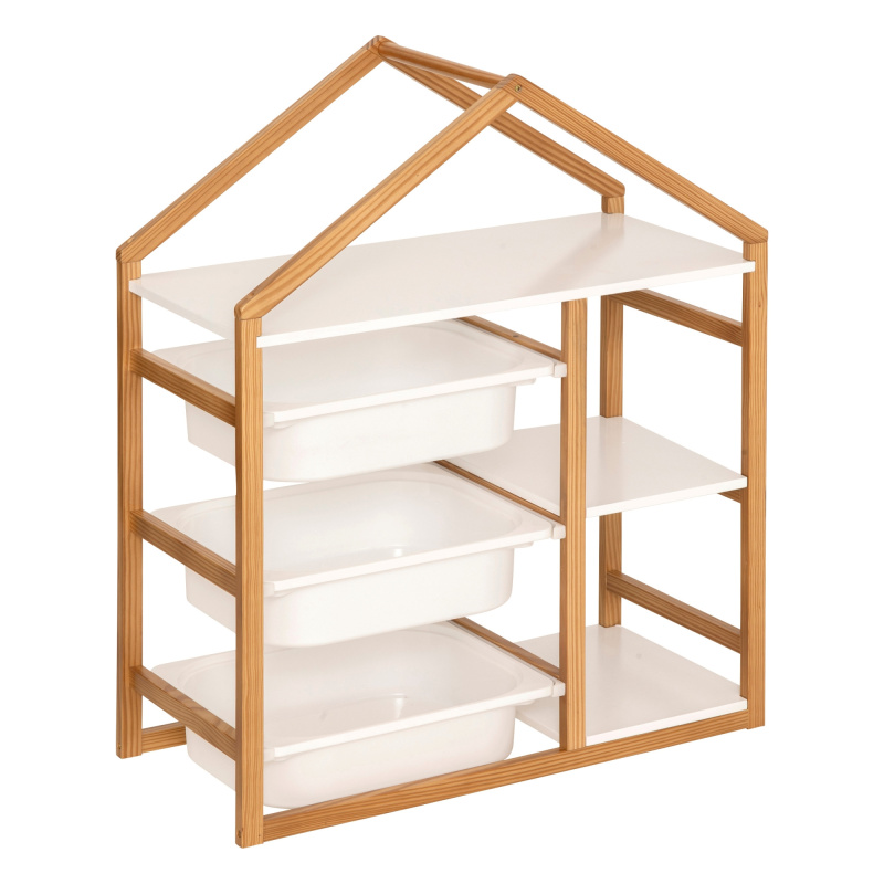 Atmosphera for kids Dětský regál domeček na hračky BAKO, 68 x 30 x 82 cm bílý