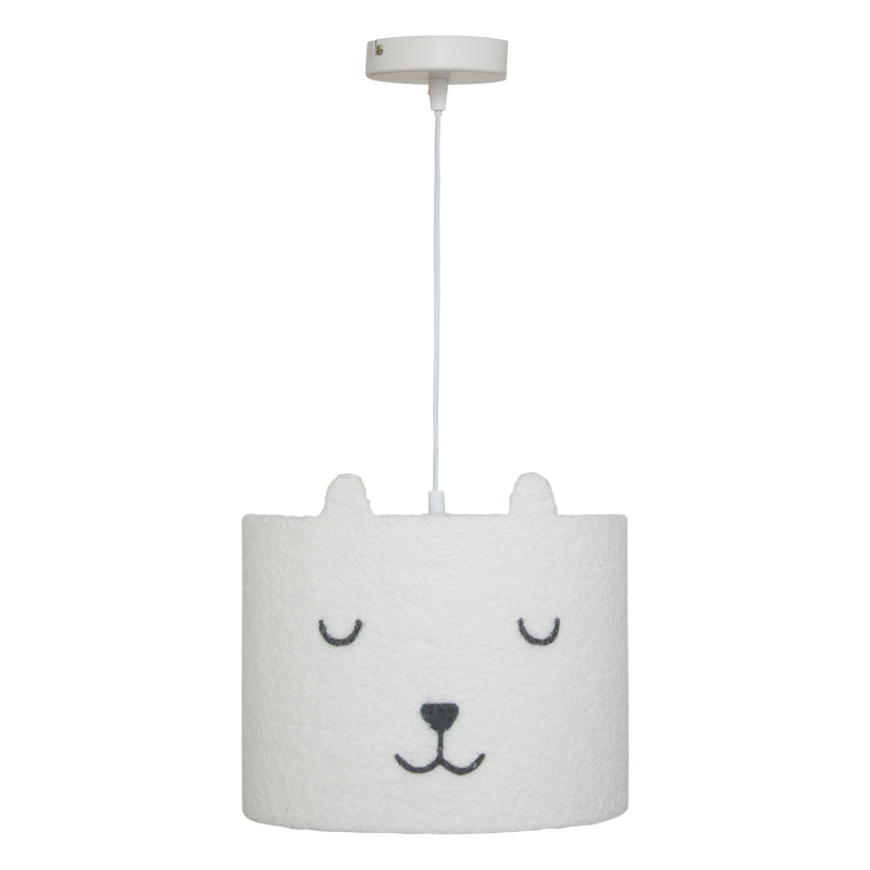 Atmosphera for kids Stropní lampa do dětského pokoje TOXEY, medvěd s ušima, Ø 28 cm bílý