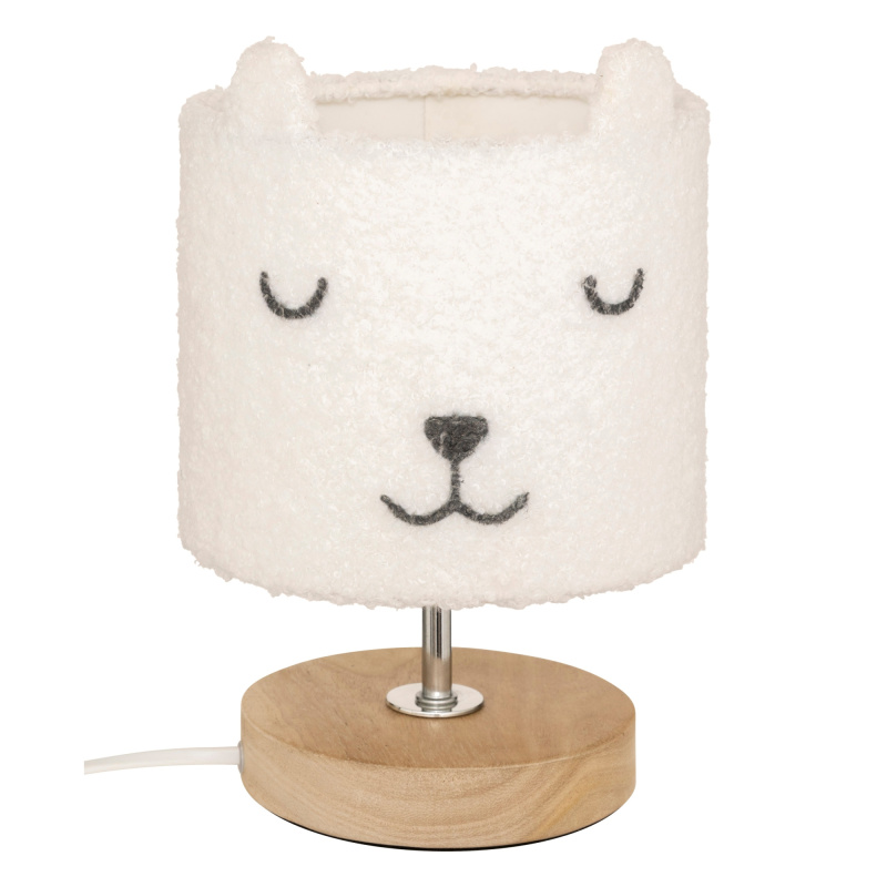 Atmosphera for kids Noční lampička pro děti TOXEY, medvídek s ušima, Ø 15 cm bílý