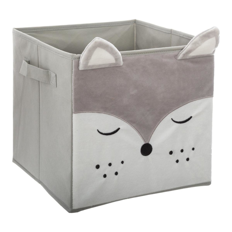 Atmosphera for kids Úložný box, krabička na hračky FOX, 29x29x29 cm šedá