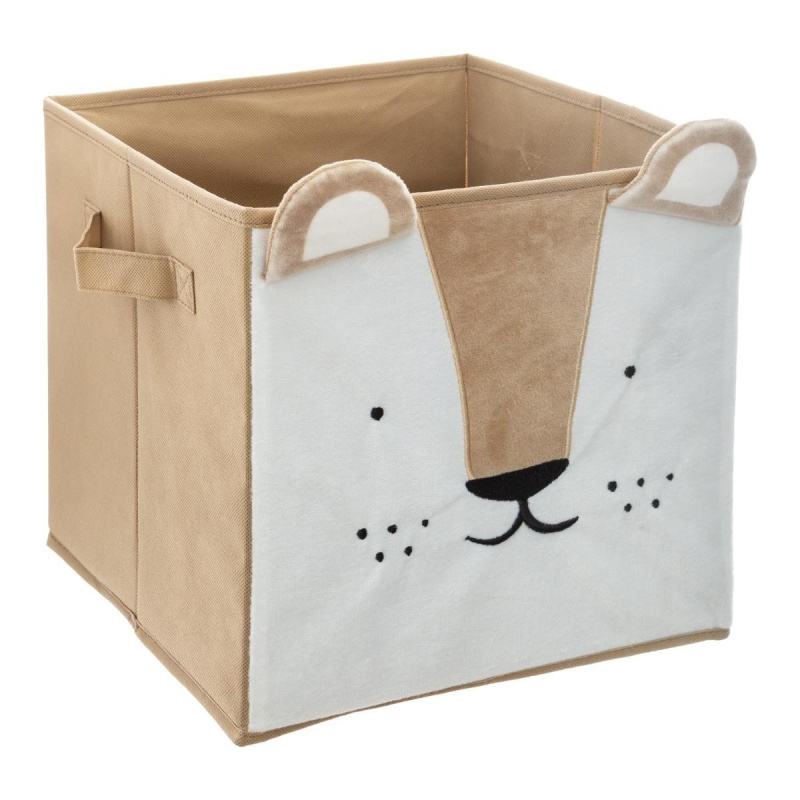 Atmosphera for kids Textilní kontejner ANIMAL, dětský motiv, 29x29x29 cm, lev hnědý