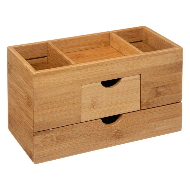 5five Simply Smart Bambusový organizátor stolu, 2 zásuvky, 24x12x14 cm hnědý