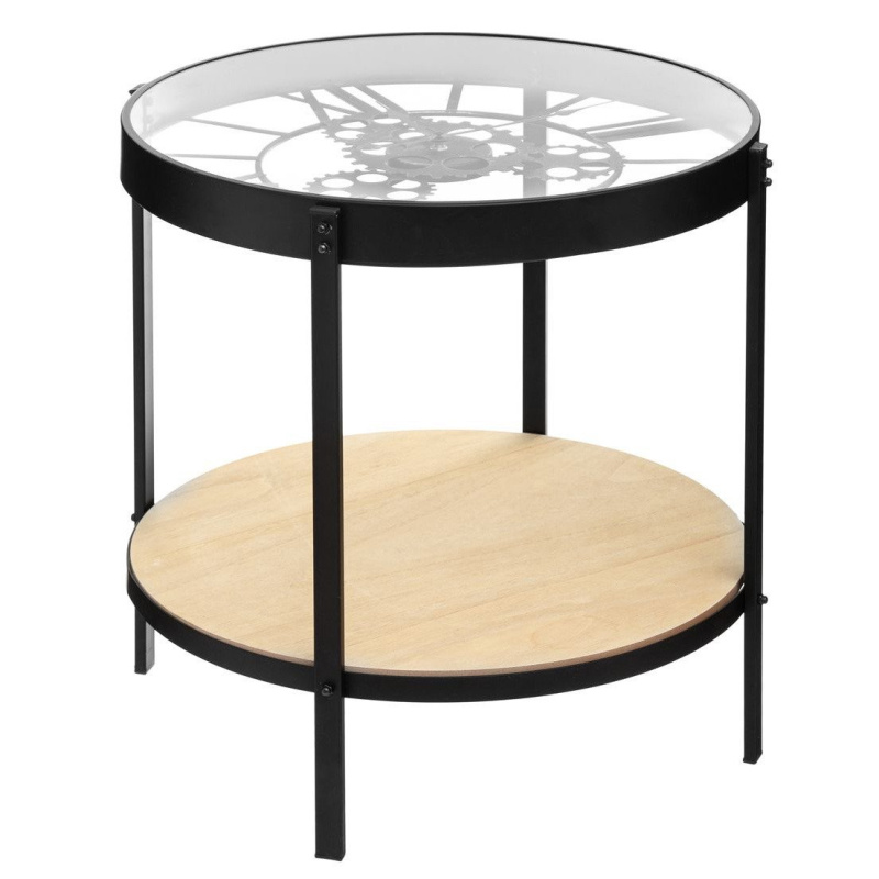 Atmosphera Odkládací stolek do obývacího pokoje MECA, průměr 49 cm hnědá