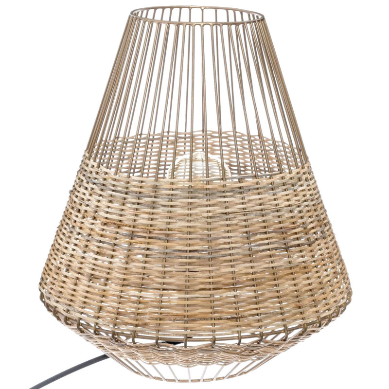 Atmosphera Proutěná a kovová lampa, CHERAW, 33 cm, béžová hnědá