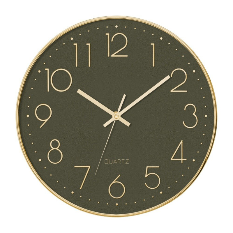 Atmosphera Nástěnné hodiny pro děti s tichým mechanismem, zelená, O 30 cm 167038A olivová