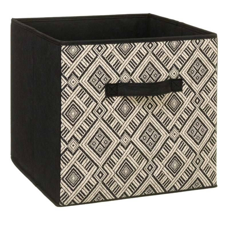 5five Simply Smart Úložný box, textilní ETHNIQUE, 31 x 31 x 31 cm černá