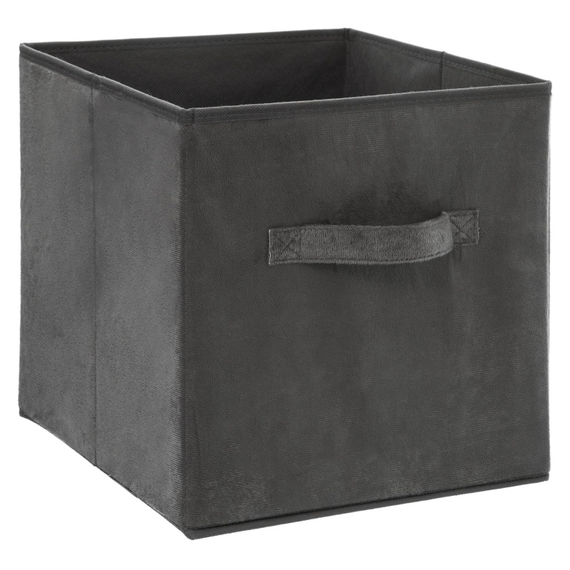 5five Simply Smart Úložný box, velurový, antracitový, 31 cm černá