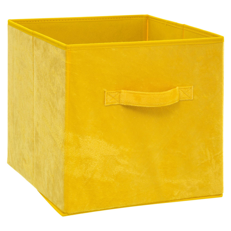 5five Simply Smart Úložný box, velurový, horčicový, 31 cm hořčičný