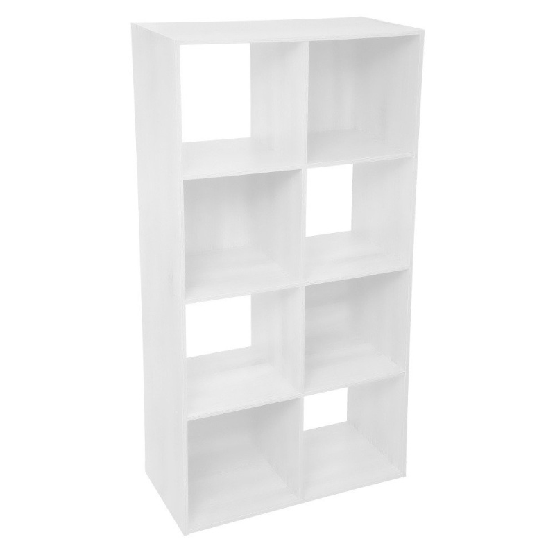 Atmosphera Knihovna, 8 polic, MDF, 68x32x134 cm, bílá bílá