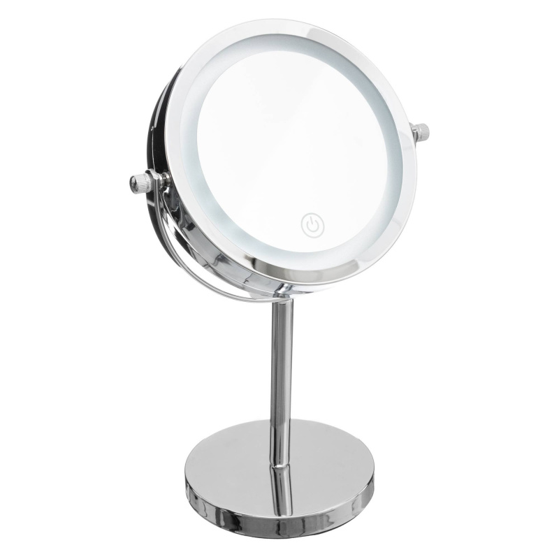 5five Simply Smart Kosmetické zrcátko s LED osvětlením, kulaté, stříbrné stříbrná