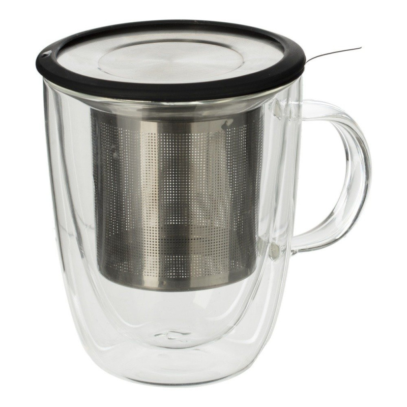 Secret de Gourmet Hrnek s čajovarem, sklo, 300 ml transparentní