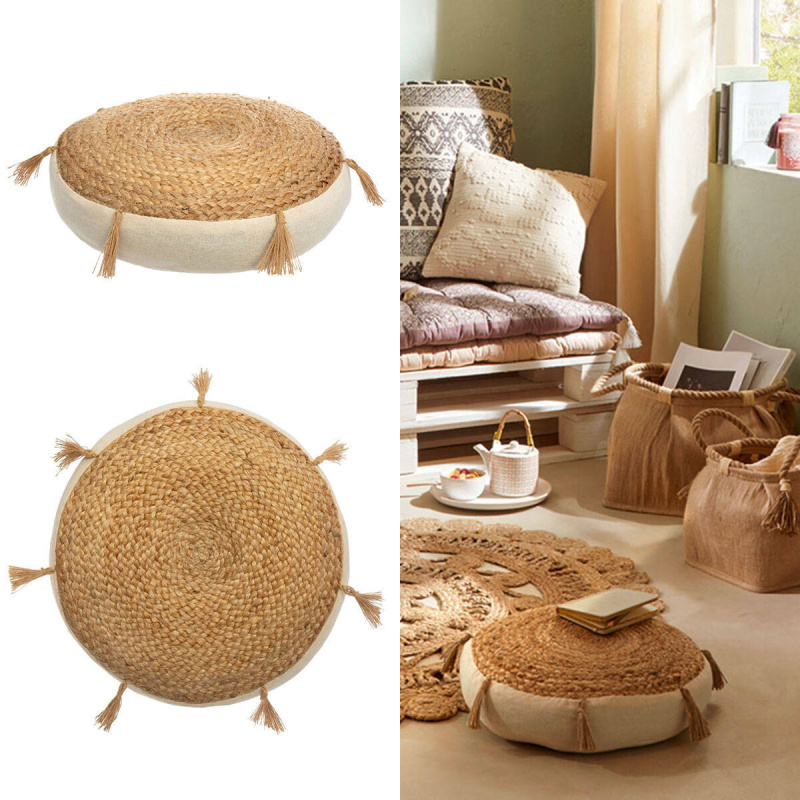 Atmosphera Polštář na sezení na podlaze RITUAL, Ø 38 cm, juta béžová