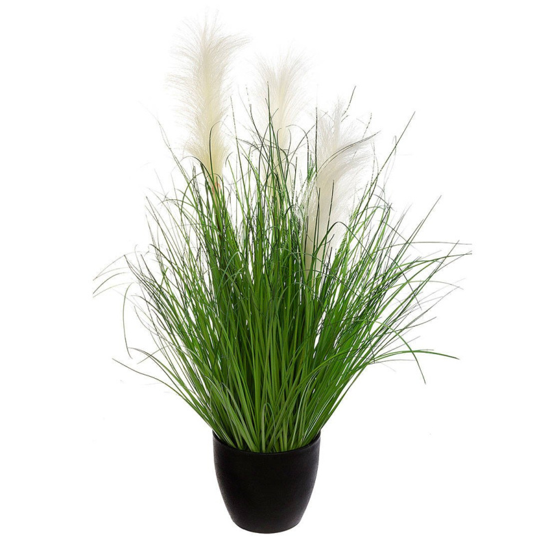 Atmosphera Umělá tráva v černém květináči, 70 cm zelená