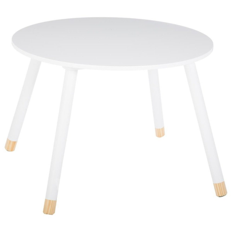 Atmosphera for kids Dětský stůl, bílý stůl, psací stůl, kulatý stůl - bílá barva, 43 cm, O 60 cm 127152B bílá