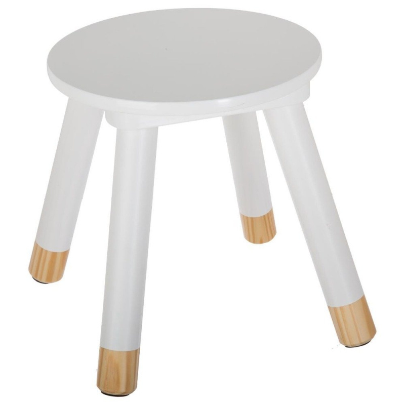 Atmosphera for kids Stolička pro děti - čtyřnohá stolička, výška: 26 cm, Ø 24 cm, bílá 127143B bílý