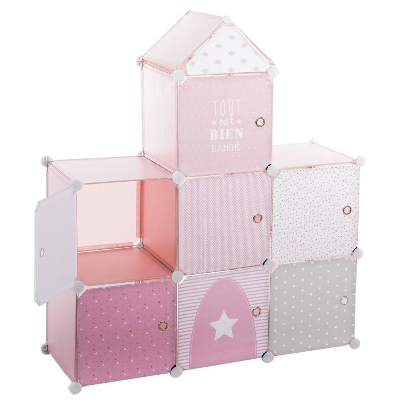 Atmosphera for kids Dětská skříň s přihrádkami, 94,5 x 32 x 109 cm, růžová 127162A růžová