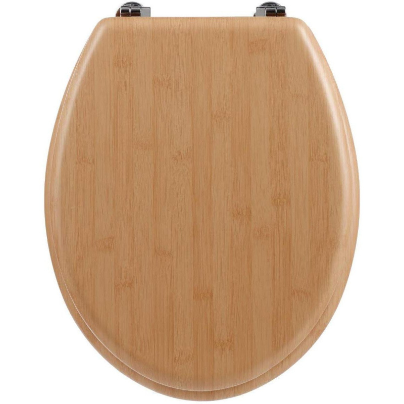 5five Simply Smart Toaletní sedátko z MDF s bambusovým vzorem, 45x37x5,5 cm hnědá