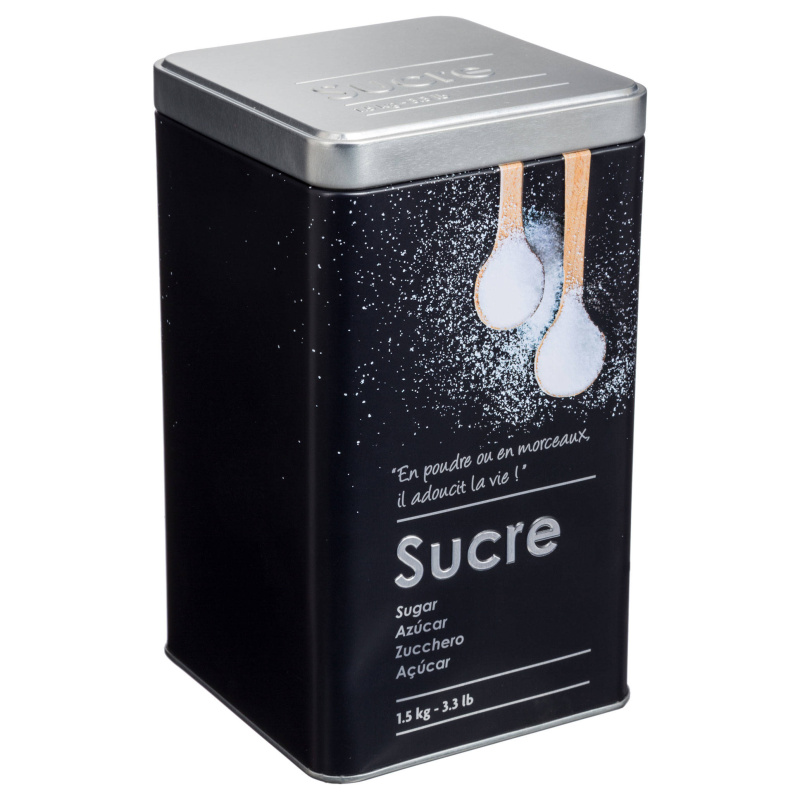 5five Simply Smart Nádoba na cukr, 1,5 kg, kovová, černá černá