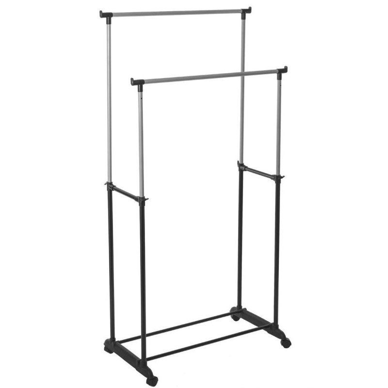 5five Simply Smart Mobilní věšák na oblečení, dvojitá rukojeť, 160 cm černá