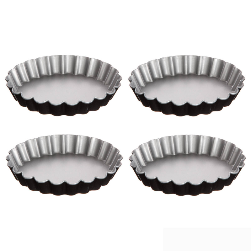 5five Simply Smart Formy na tartaletky, kovové, O 12 cm, 4 kusy černá