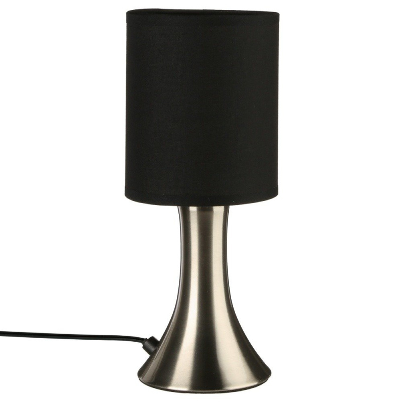 Atmosphera Stolní lampa TOUCH s černým stínítkem, 28 cm, kovový podstavec černá