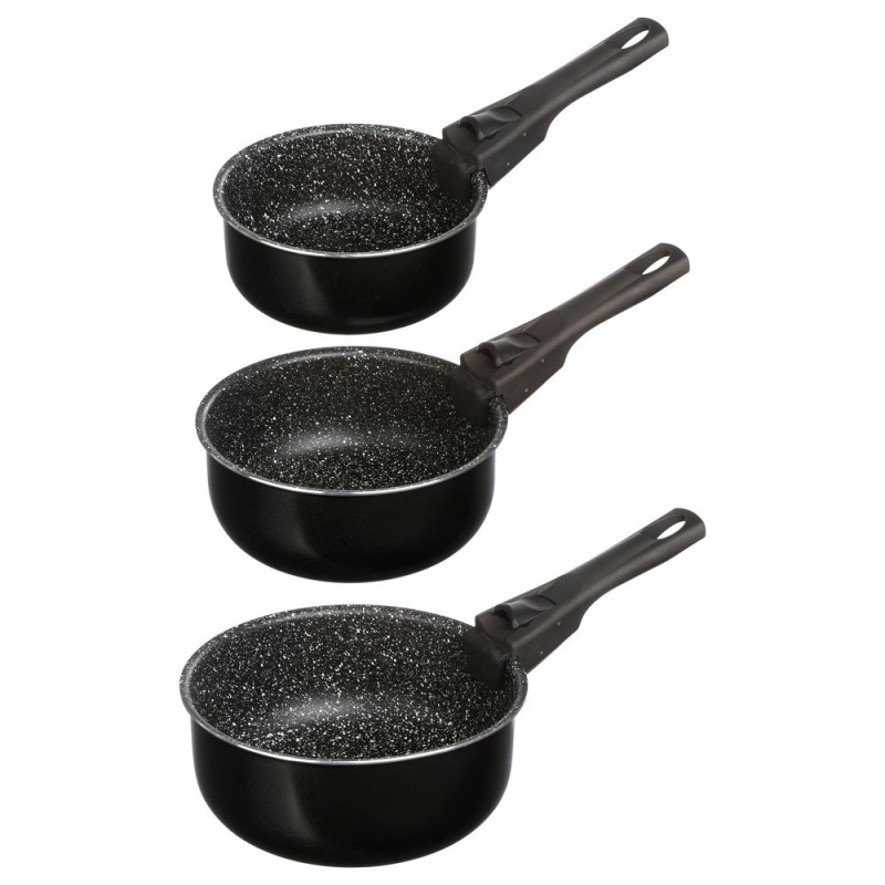 Secret de Gourmet Sada tří hliníkových rendlíků s nepřilnavým povrchem s ergonomickou rukojetí 135112 černá