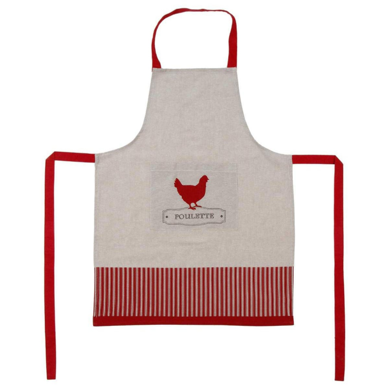 Secret de Gourmet Kuchyňská zástěra POULETTE, bavlna, 60 x 80 cm bílý