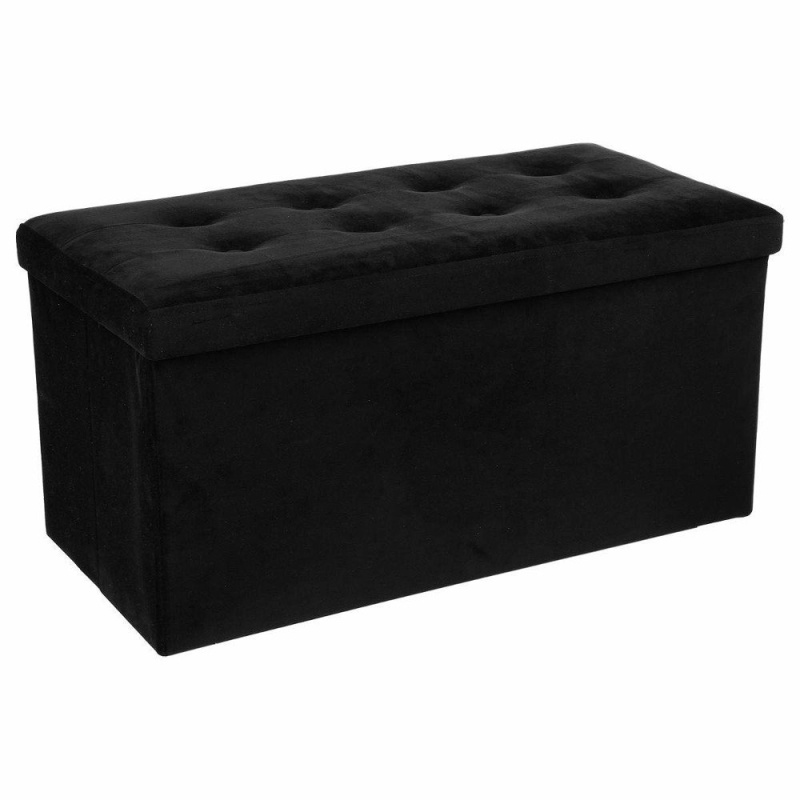 Atmosphera Dekorativní pouf pro obývací pokoj a ložnici, velké stylové sedadlo s úložným prostorem 140091H černá